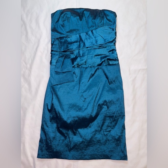 Ariella Size L Blue Metallic Y2K Strapless Concert Party Mini Dress - Picture 1 of 8